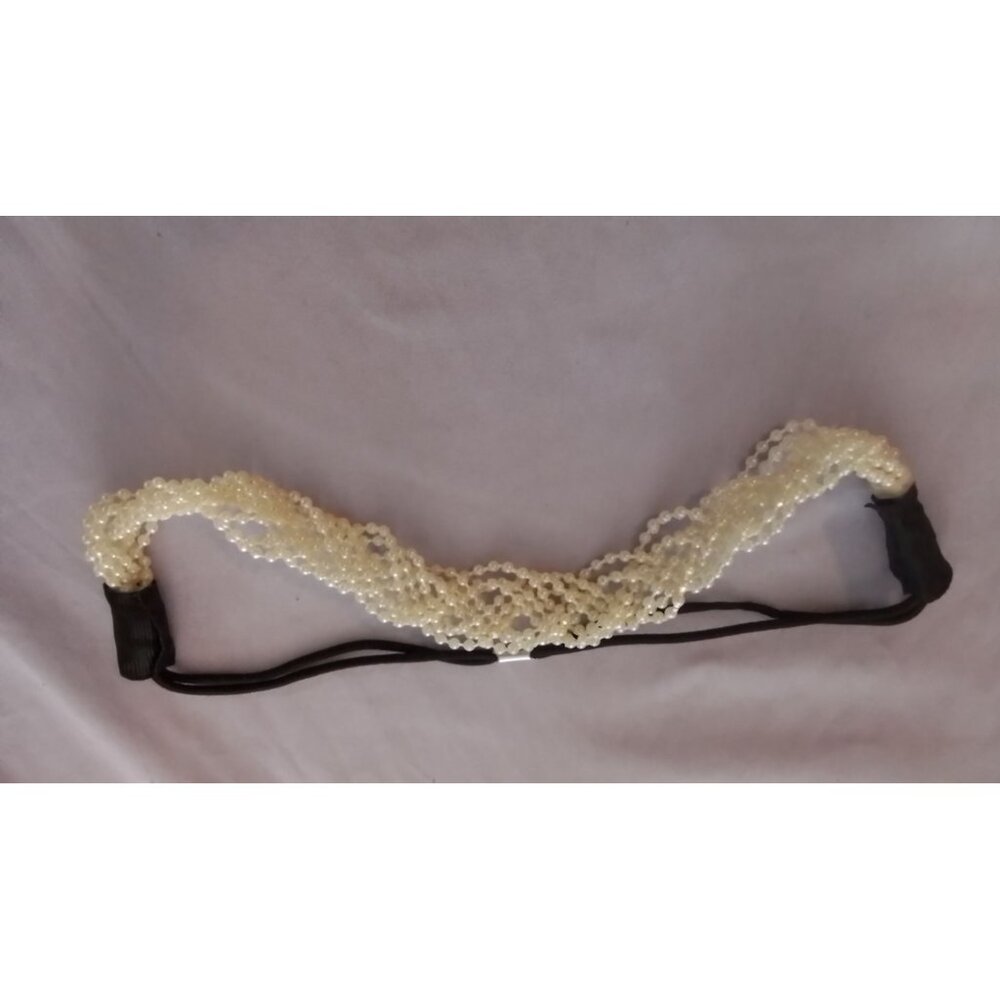Beaded Faux Pearl Elastic Headband